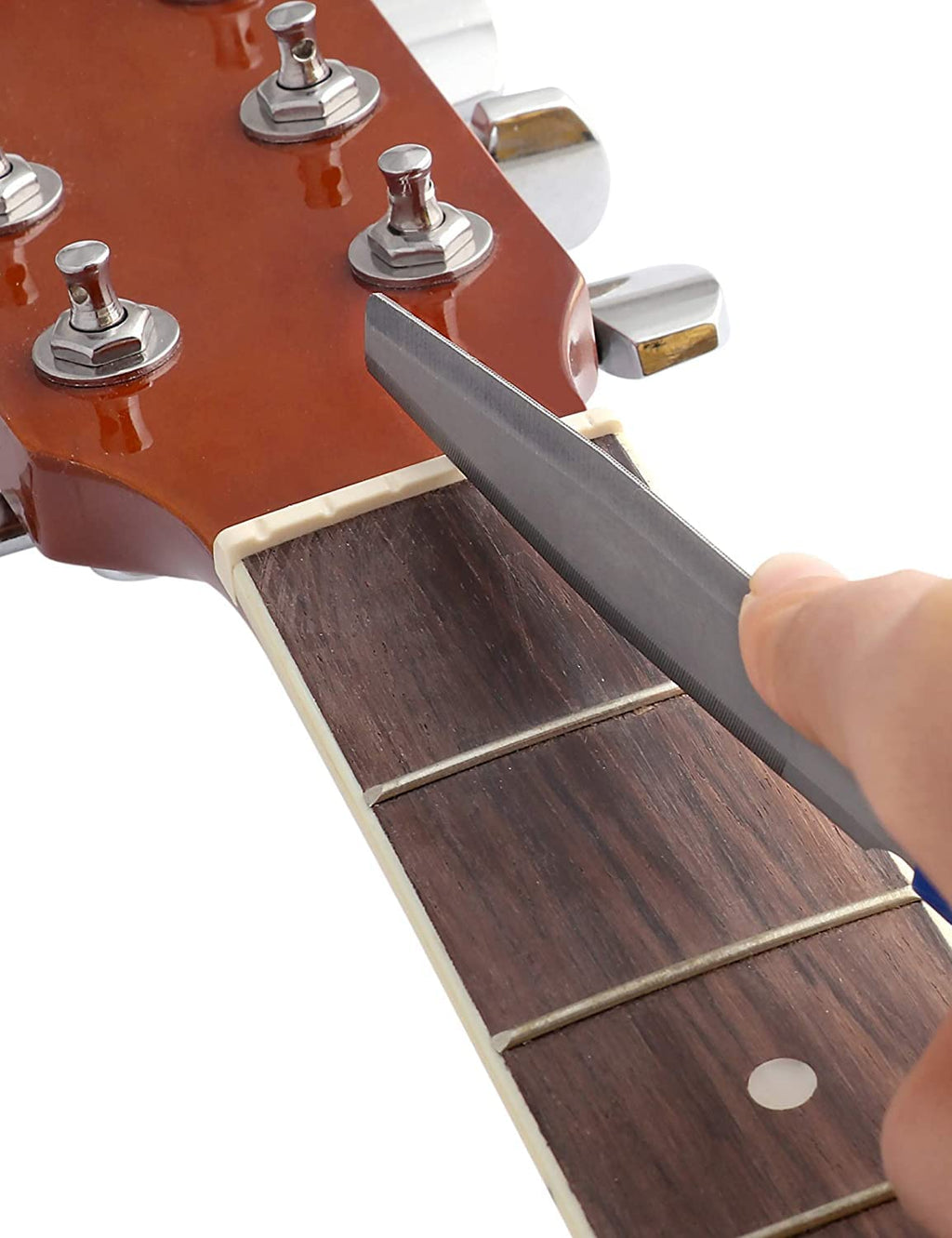 BAIYUXING,Electric Guitar files 3pcs,Acoustic Guitar file 3pcs,Bass Guitar flies 3pcs,Tapered Nut Files Double Edge Nut Slotting Files,Fret Crowning Files, Luthier tools(Electric Guitar files)