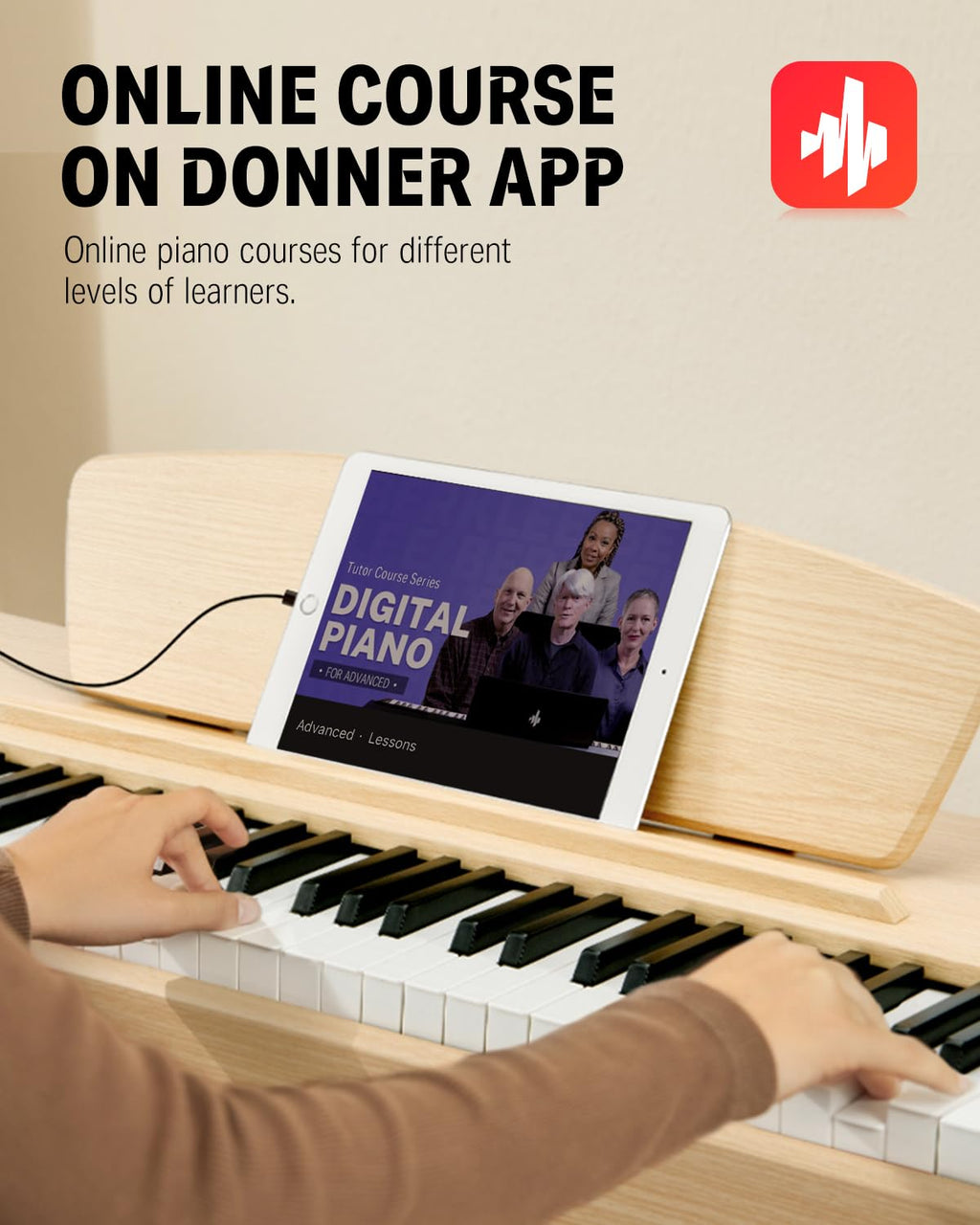 Donner DDP-80 PLUS Digital Piano 88 Key Weighted Keyboard, Home Electric Piano, Supports USB-MIDI & Headphones Connection, Semi-open Cover Designed, with Metal Three Pedal, Power Adapter