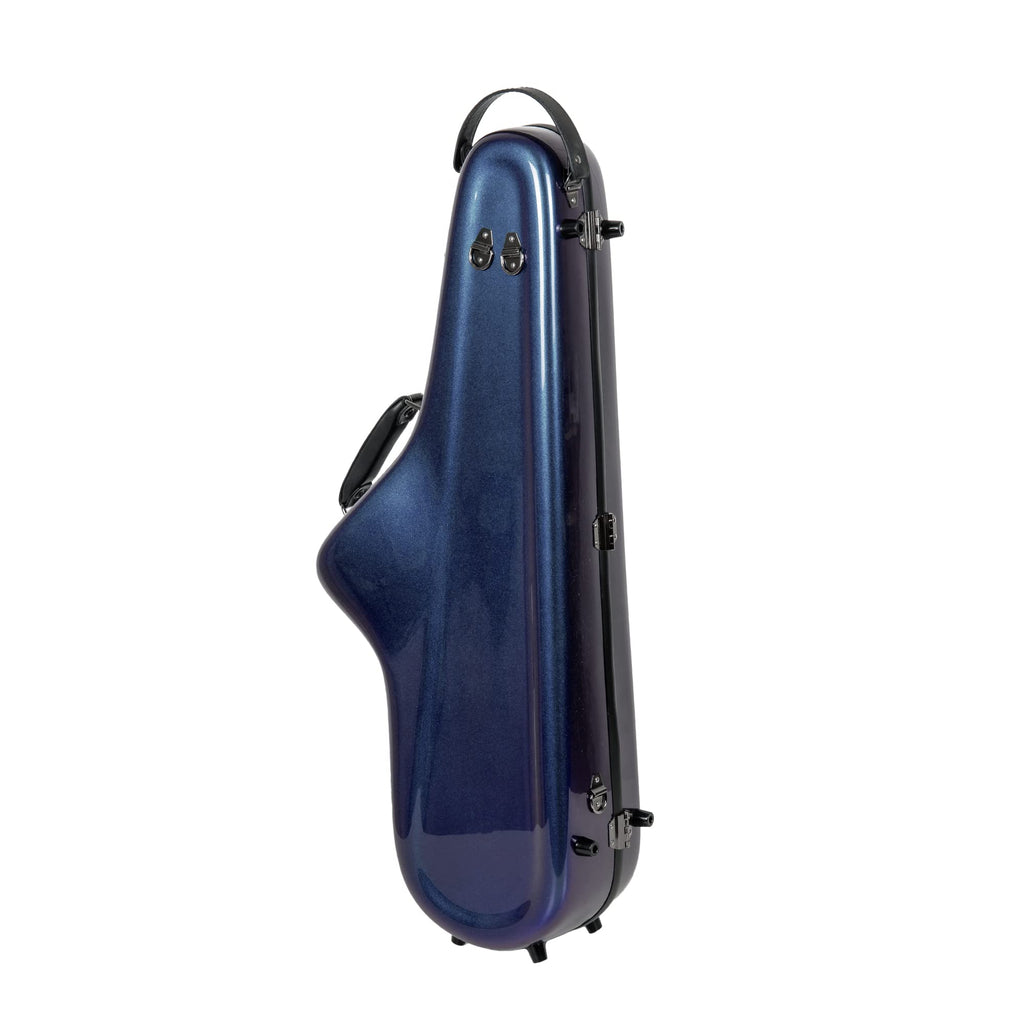 Crossrock Pro-Grade Straight Soprano Saxophone Case | Crimson Red Gloss, TSA Lock, Elite Protection, Detachable Backpack Straps, Accessory Pocket for Professional Musicians