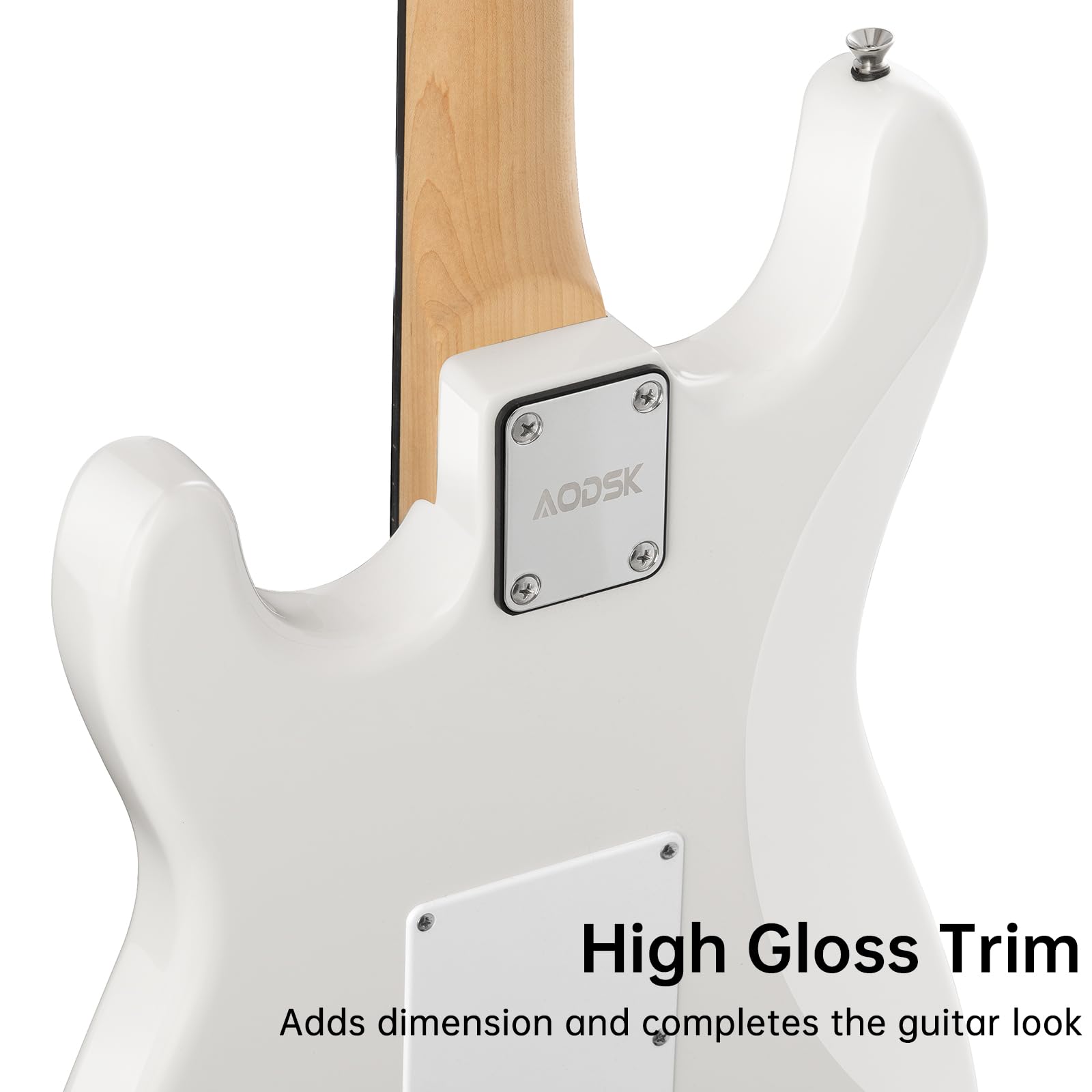 AODSK Electric Guitar with Amp Beginner Kit 39 Inch Solid Body Full Size,All Accessories,Digital Tuner,Six Strings,Four Picks,Tremolo Bar,Strap,Gig Bag,Starter kit (Blue-HSS)