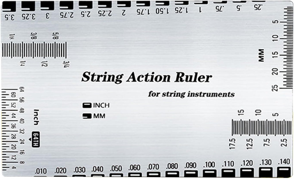 Guitar String Height Ruler String Action Gauge Ruler Set Up Repairing Luthier Tool for and Bass Setup Measuring Tool