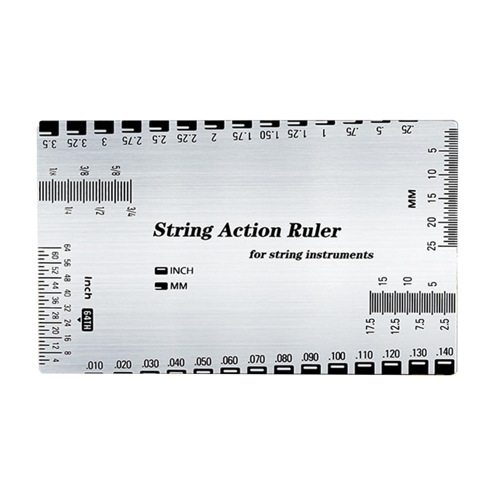 String Action Ruler Gauge String Height Measurement Tool Guitar Fret Leveling Ruler Set Up Repair Enduring Measuring