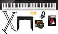 Casio Privia PX-S3100 Digital Piano - Black Bundle with Adjustable Stand, Bench, Headphones, Instructional Book, Online Lessons, Instructional DVD, and Austin Bazaar Polishing Cloth