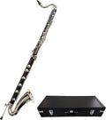 Low C Bb Clarinet Silver Plated Keys Bass Clarinet Professional Musical Instrument With Case