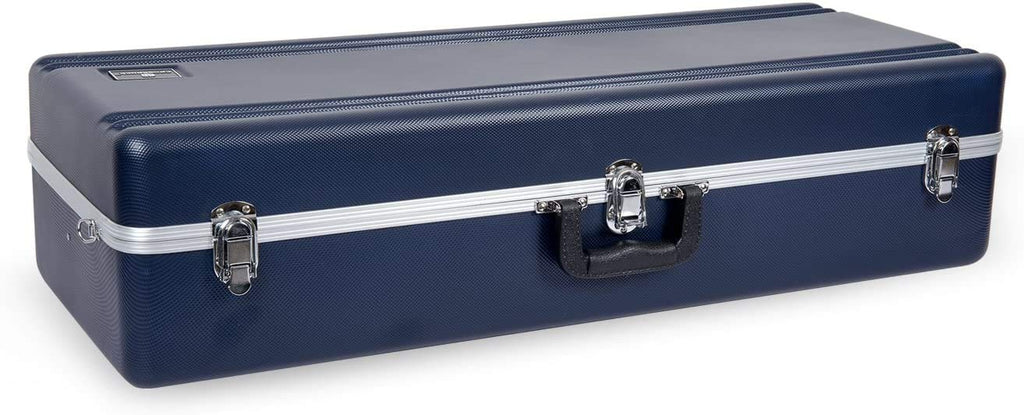 Crossrock Trumpet Case for Bb Horn | Textured Blue Finish with Velvet Interior, Security Lock, Metal Feet & Detachable Strap (CRA861TRBL)