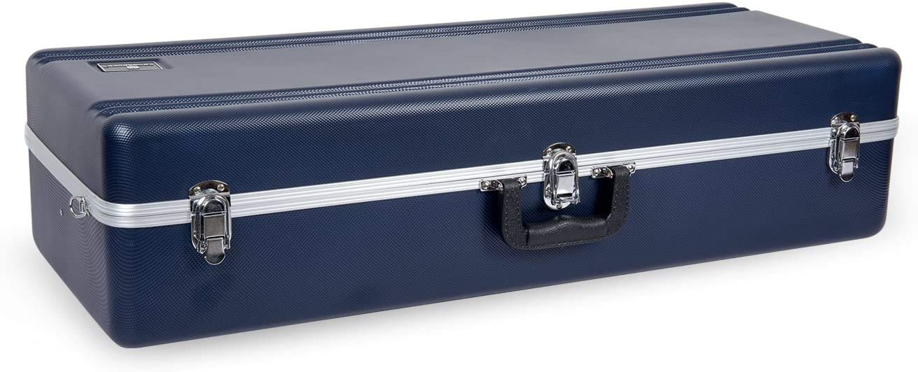 Crossrock Trumpet Case for Bb Horn | Textured Blue Finish with Velvet Interior, Security Lock, Metal Feet & Detachable Strap (CRA861TRBL)