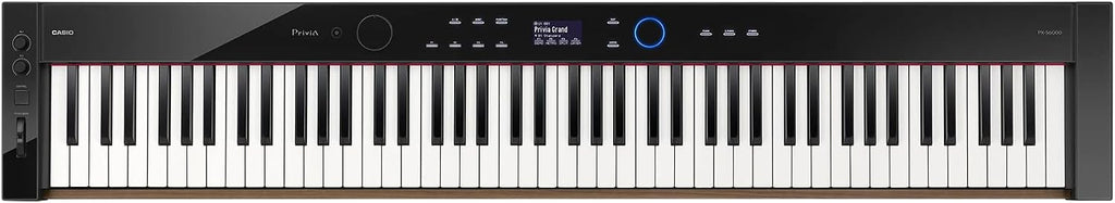 Casio Privia PX-S6000 Digital Piano - Black Bundle with Adjustable Stand, Bench, Headphones, Piano Book, Online Piano Lessons, Instructional DVD, and Austin Bazaar Polishing Cloth