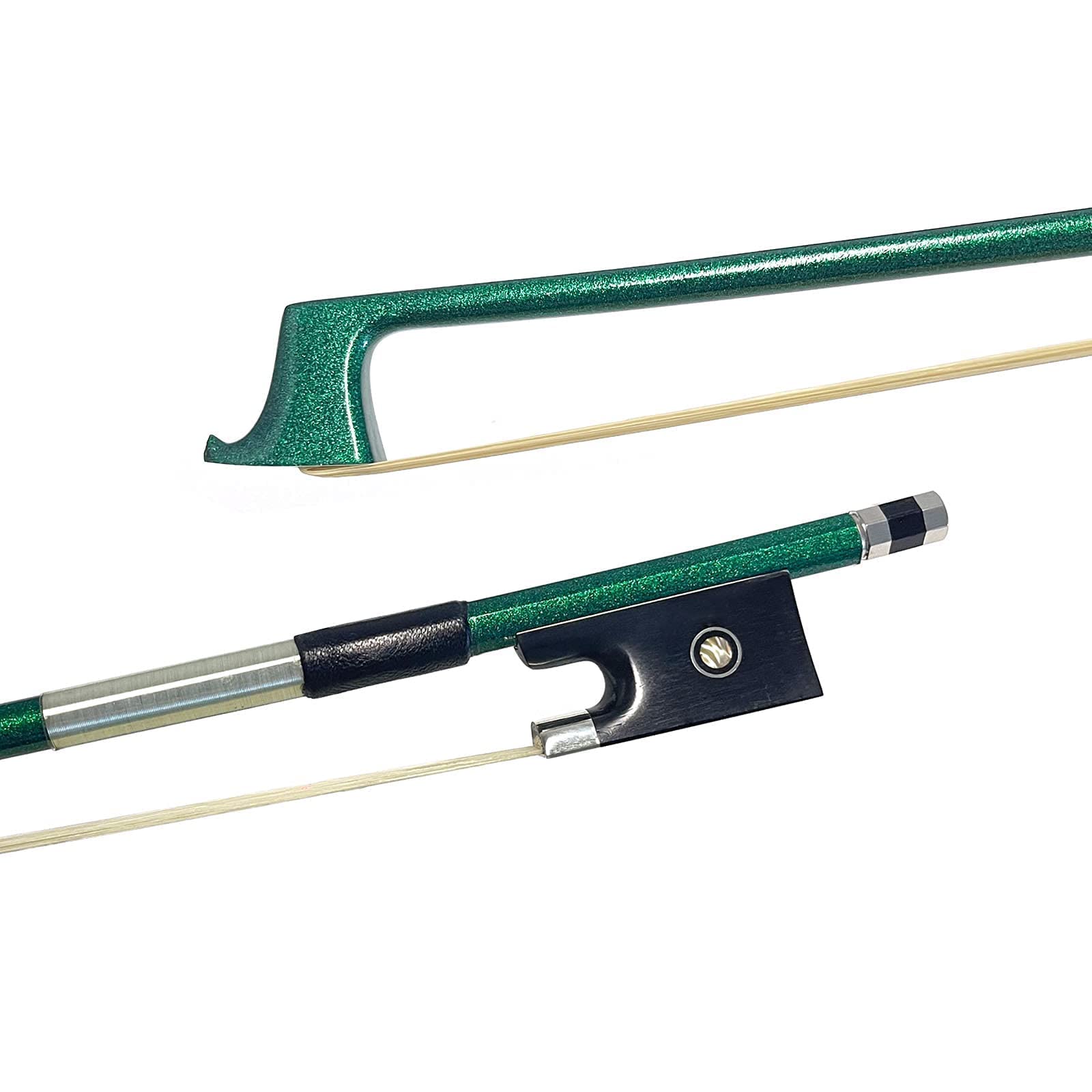 LIEKE Carbon Fiber Violin Bow 4/4 Full Size LightWeight Fiddle Bow (4/4 size, Black)