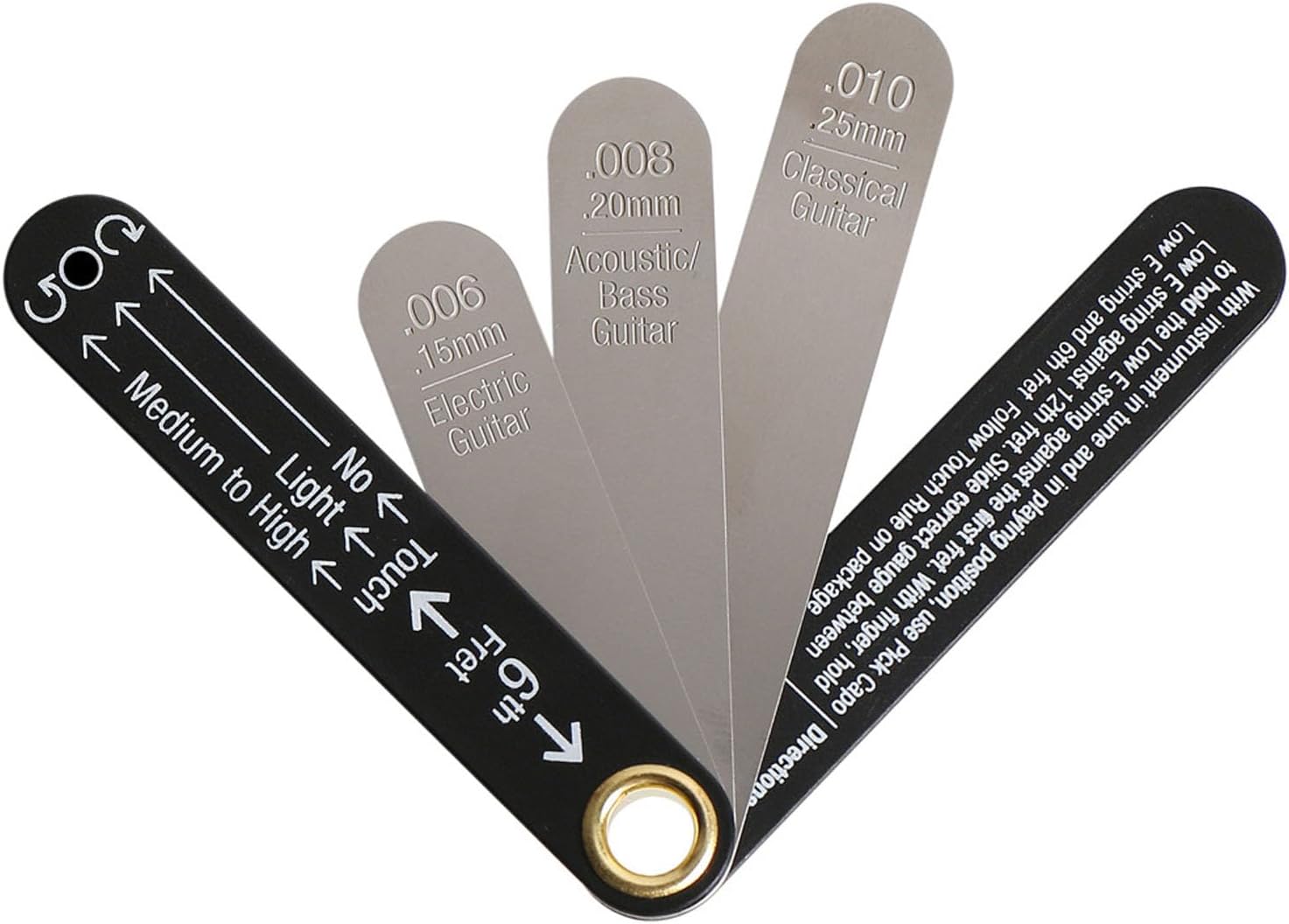 Guitar String Action Gauge, Precise Inch Metric 64ths Measurements Multi Functional Pickup Height Ruler Guitar String Height Gauge, Setup Tool with Pick and Truss Rod Tool