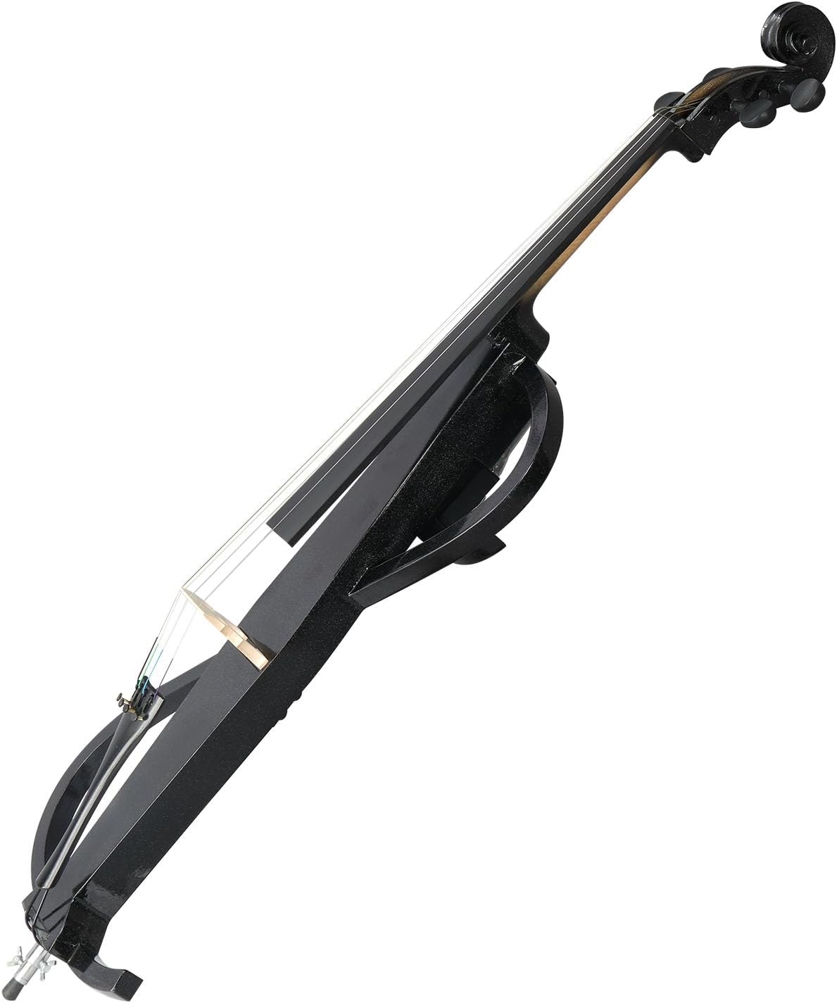 Full Size Electric Cello Kit for Adults,Beginners,Complete 4/4 Cello Set with Portable Bag, Bow, Rosin, Earphone and Connecting Line, S-shaped,Black
