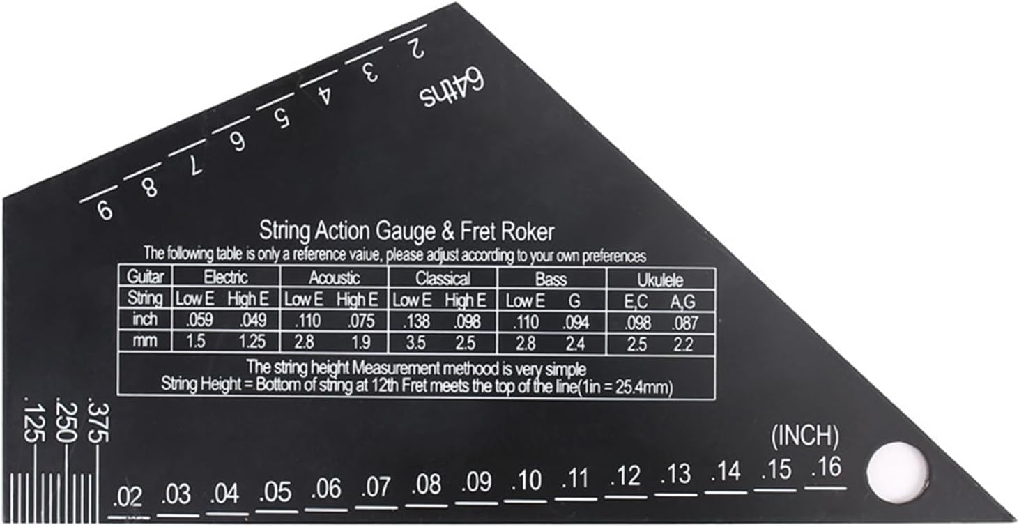 Guitar String Action Gauge String Height Ruler Guitar Fret Rocker Fret Leveling Guide High Precise Guitar Luthier Tool