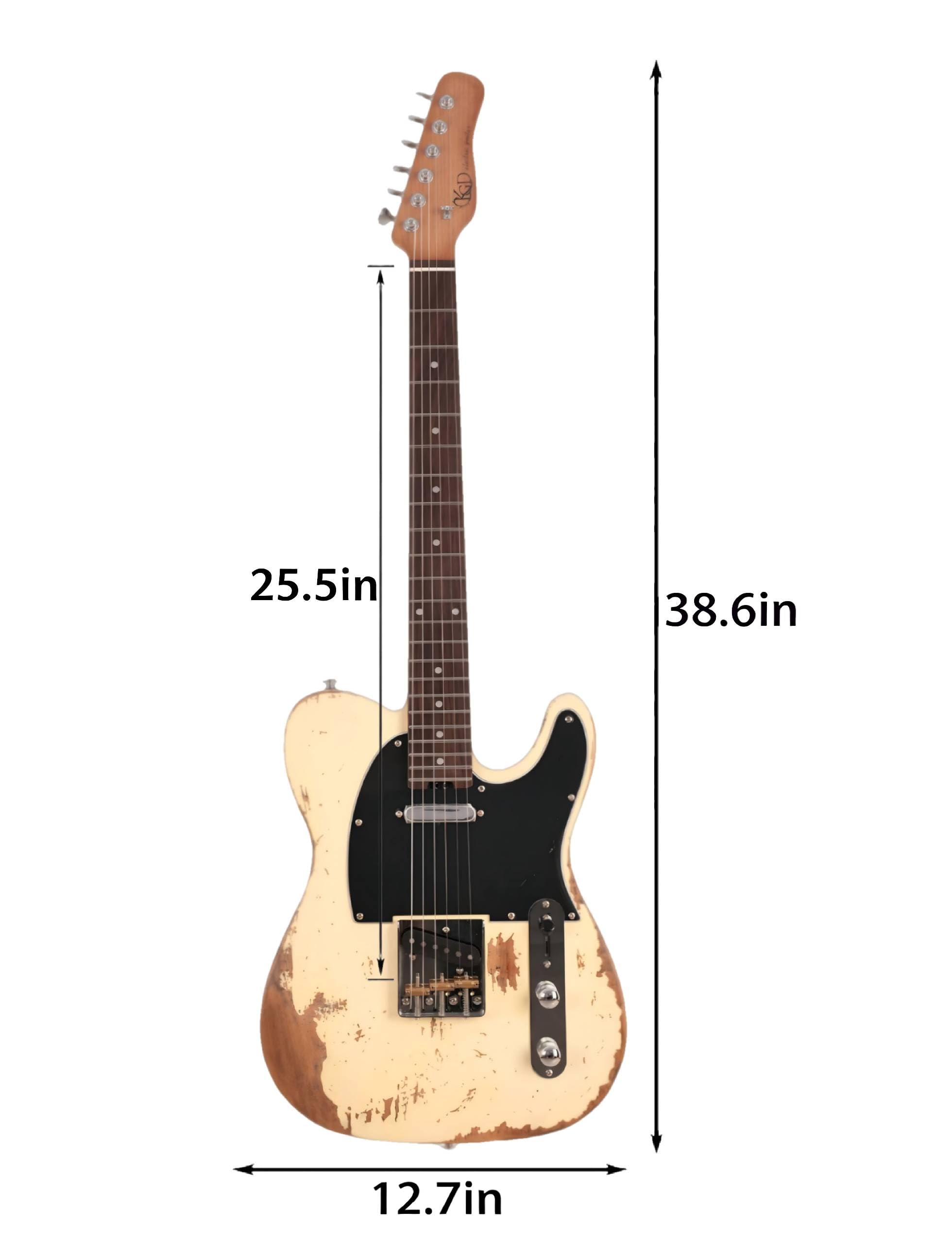 KGD Relic electric guitar mahogany body carbonized maple neck rosewood fretboard 6-string solidbody electric guitar S-S pickupsbrass barrel saddle bridge (Grass Green)