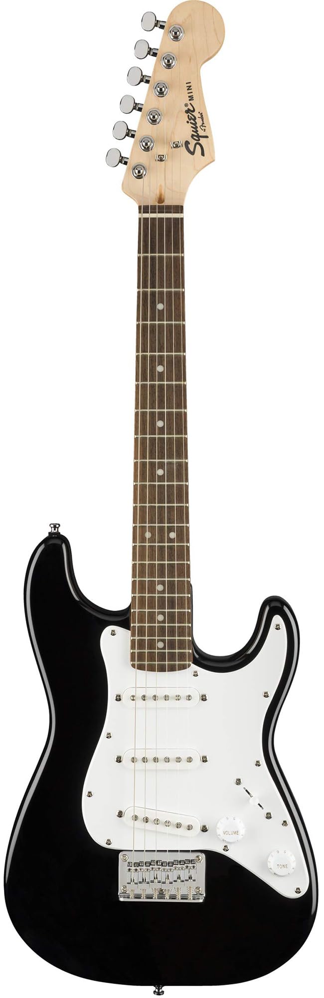 Squier Mini Stratocaster Electric Guitar, with 2-Year Warranty, Black, Laurel Fingerboard