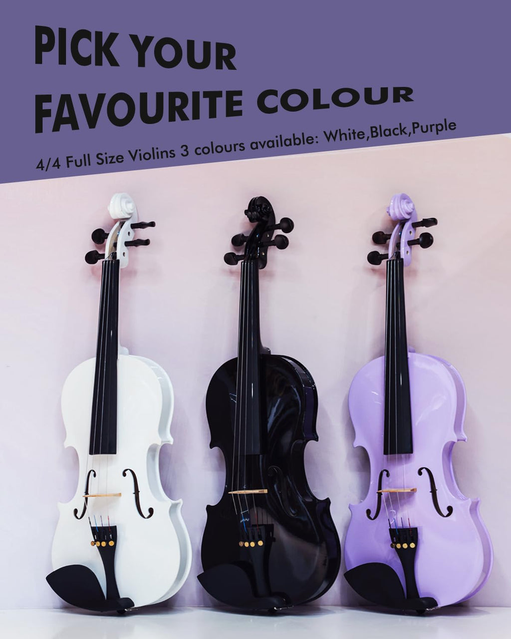 Aileen Violin 4/4 Full Size for Adults Beginners, Black Fiddle Starter Kit for Students Age 12+, including Music Stand, Unique New Fingerboard Sticker, Mute