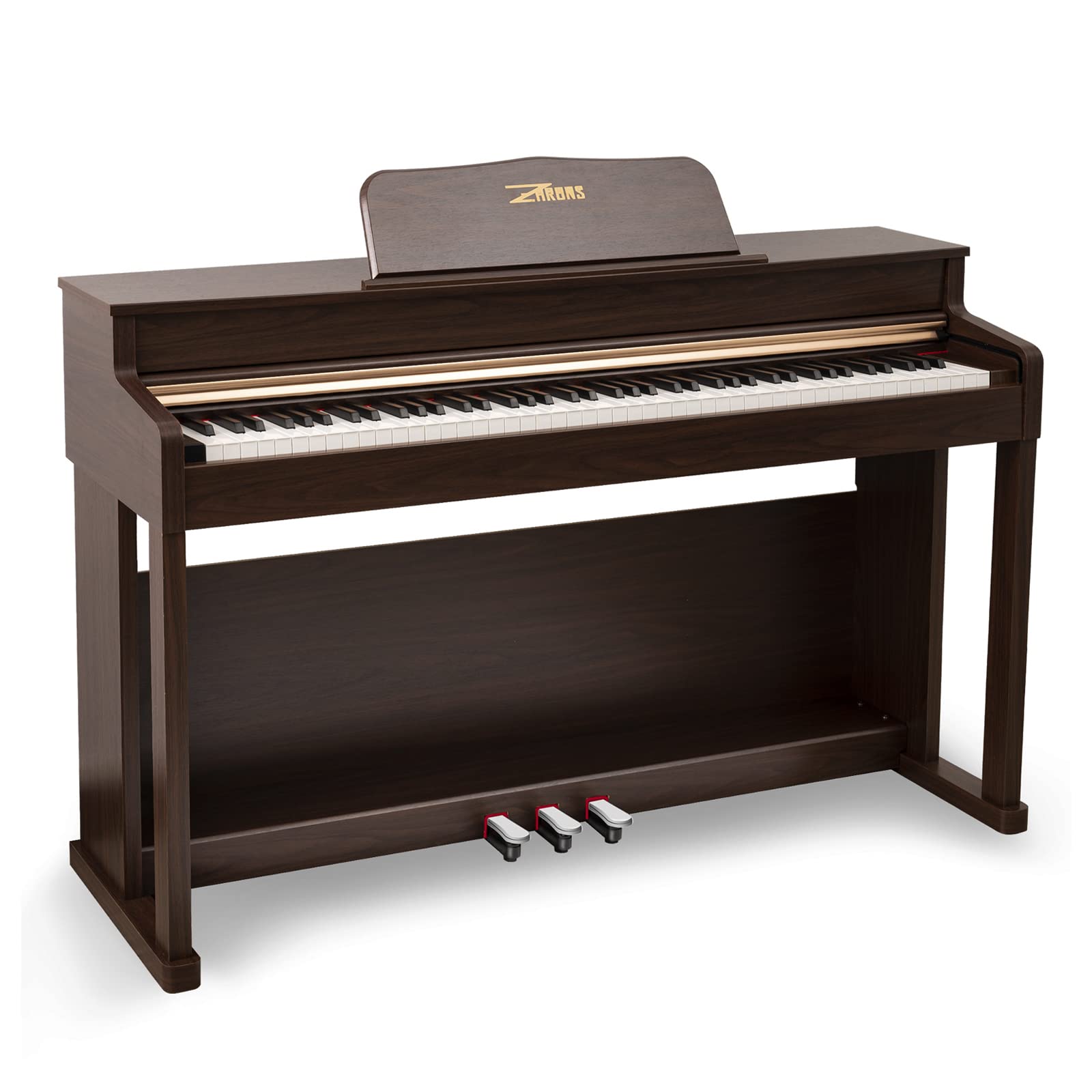 Digital Piano, 88 Key Weighted Keyboard Piano, Full-size Electric Piano Keyboard with Sheet Music Stand, Triple Pedal, Power Adapter, Supports USB-MIDI Connecting (White)