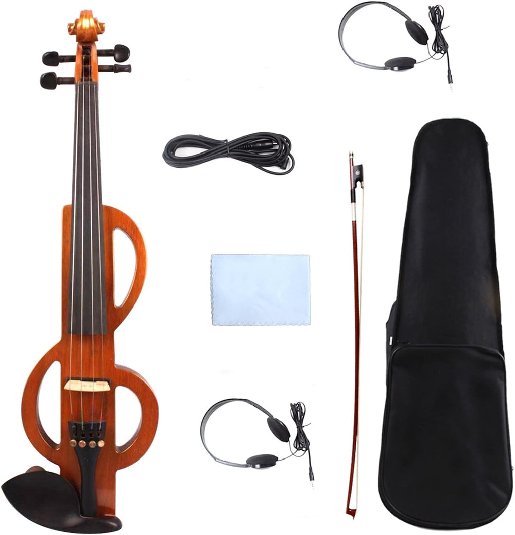 Cello Kit Violin Electronic Silent Violin 4/4 Handmade Case+Bow Cable