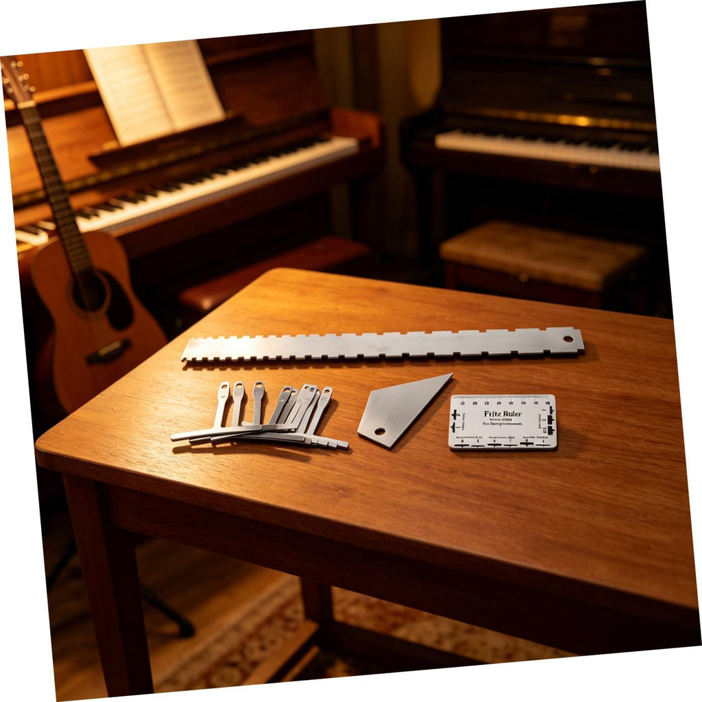 YARNOW 1 Set Luthier Tools Guitar Neck Notched Straight Edge Radius Gauge String Action Gauge Ruler Fret Rocker Instrument Accessories For Bass Setup Tool