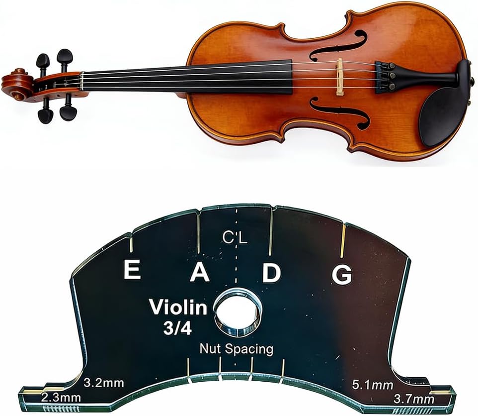 Multifunctional Violin Bridge Repair Reference Tool, Violin Bridge Shaping & String Spacing Gauge (4/4)