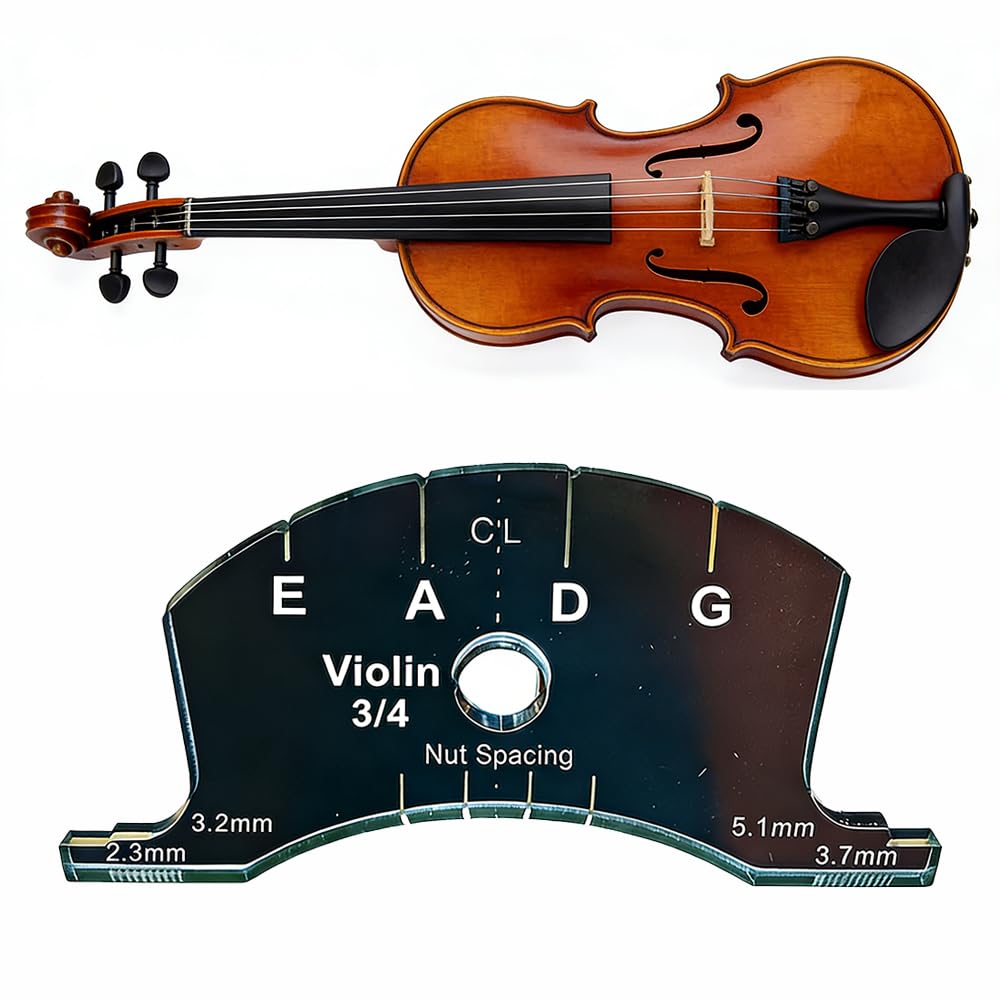Multifunctional Violin Bridge Repair Reference Tool, Violin Bridge Shaping & String Spacing Gauge (4/4)