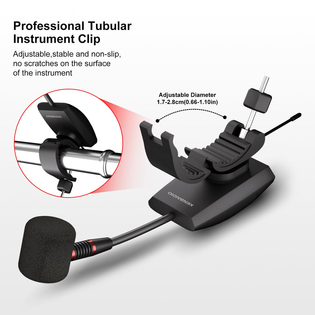 UHF Wireless Violin Cello Microphone System Violin Pickup Clip-on Instrument Microphones with Transmitter and Receiver for Musicians, Teachers, Stage Performances, Active PA Systems, 196ft Range