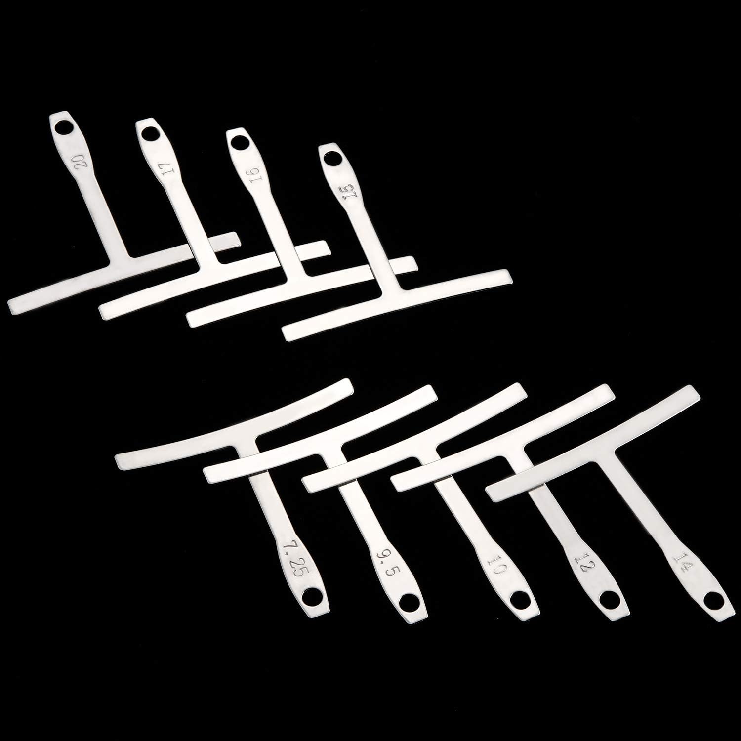15 Pieces Guitar Luthier Tools Set Including Radius Gauge String Action Ruler 32 Blades Feeler Gauge for Guitar and Bass Setup