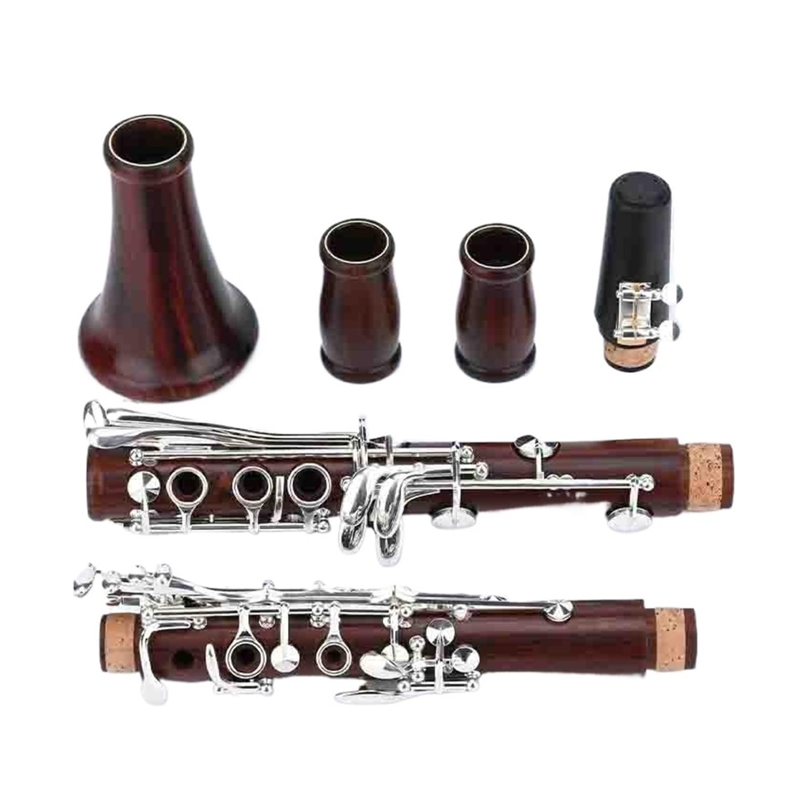 Professional Rosewood 17 Key B Flat Clarinet Silver Plated Clarinet Instrument(5)
