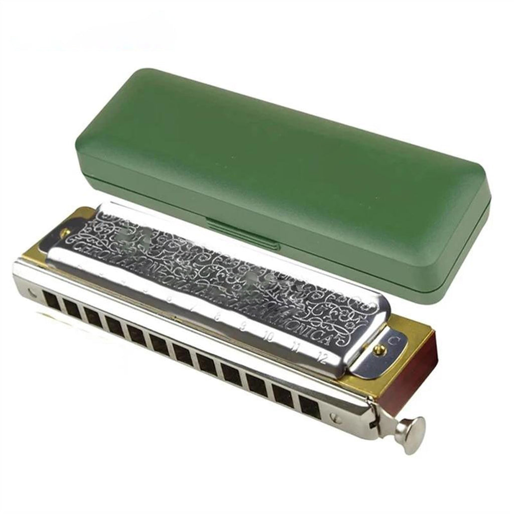 Chromatic Harmonica12 Holes Harp Mouth Organ Key of C Musical Instruments(G)
