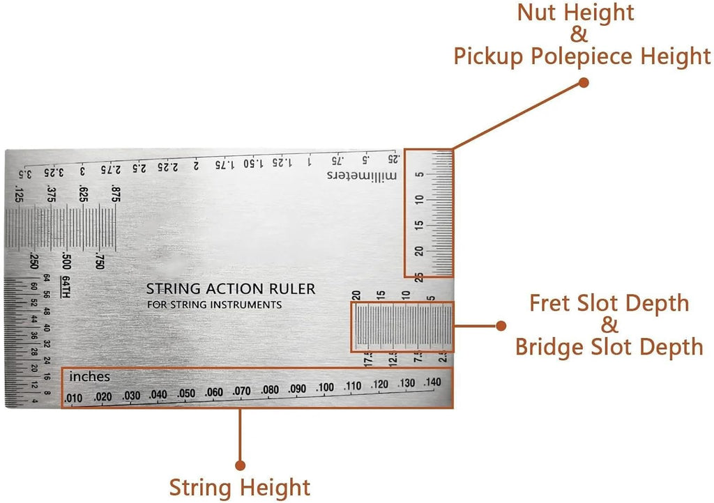 Guitar Making Tools String Action Ruler Gauge, Guitar Fret Tools, Precision Guitar Height Gauge, Repairing Tools For Luthier, Fit For Acoust