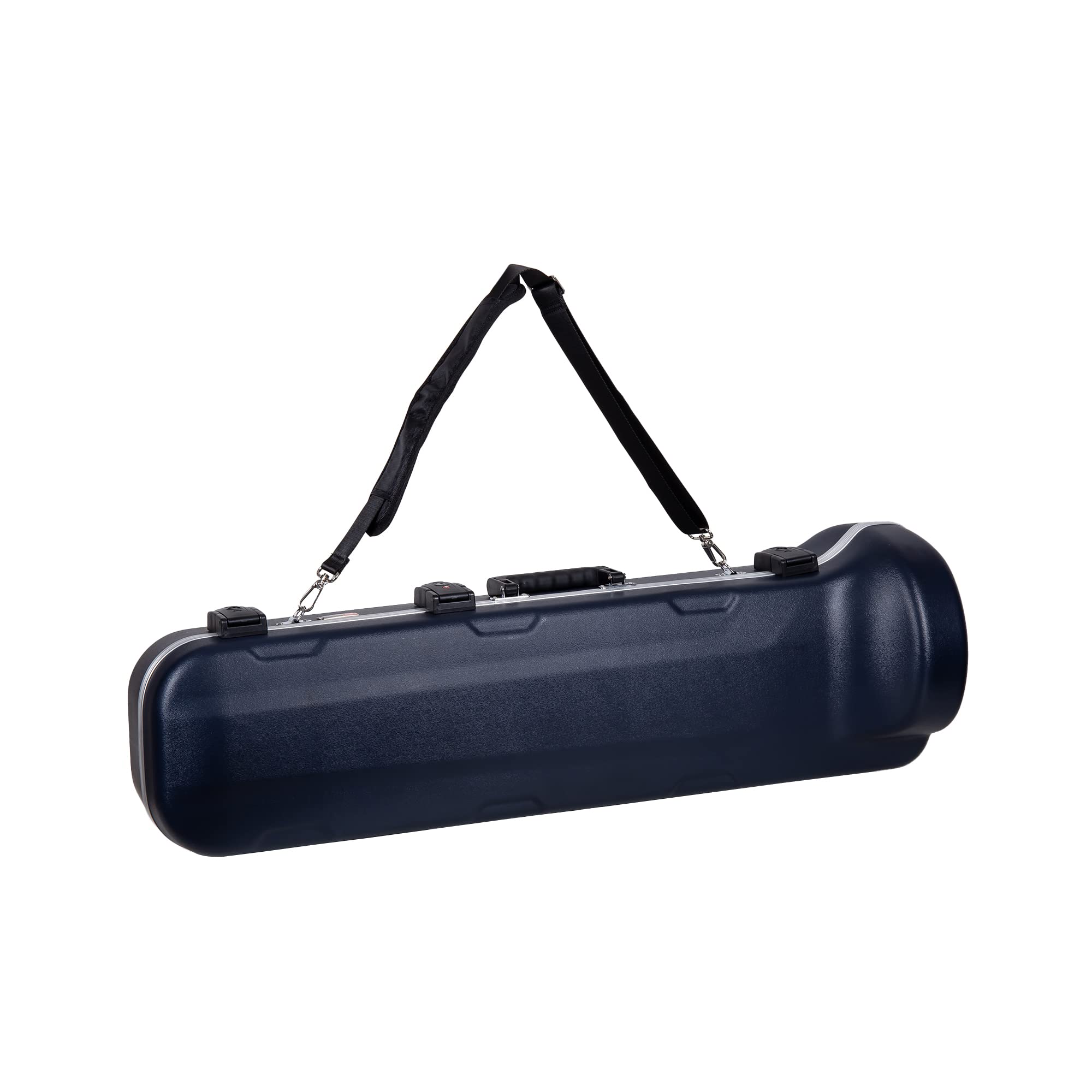 Crossrock Tenor Trombone Flight Case — Fits Bb Tenor with F-Attachment | Shockproof Design, Security Lock, Plush Interior, Single Shoulder Strap & Accessory Compartment (CRA862TBBK)