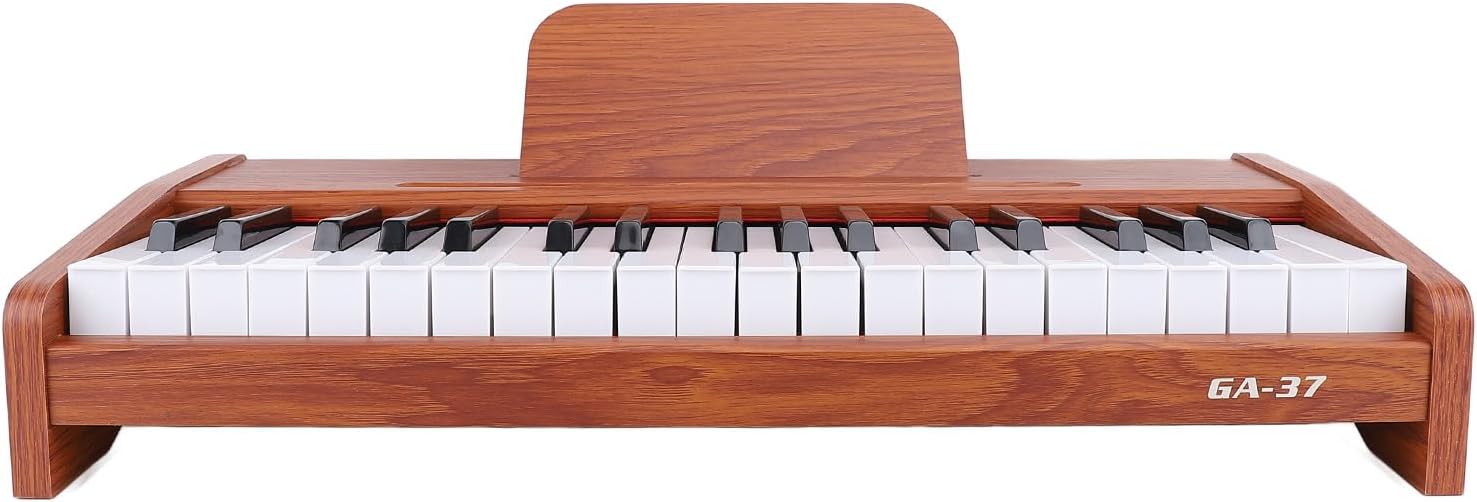 Alomejor 37 Key Piano Keyboard, Electronic Organ Music Toy for Kids with Imitation Wood Grain Design, Stable Construction and Standard Size Keys, 3 Full Octaves for Educational Instrument
