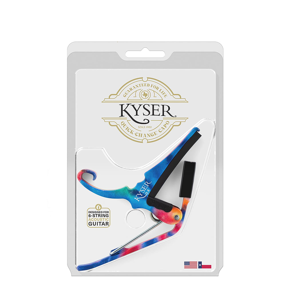 Kyser Quick-Change Guitar Capo for 6-string acoustic guitars, Black, KG6BA