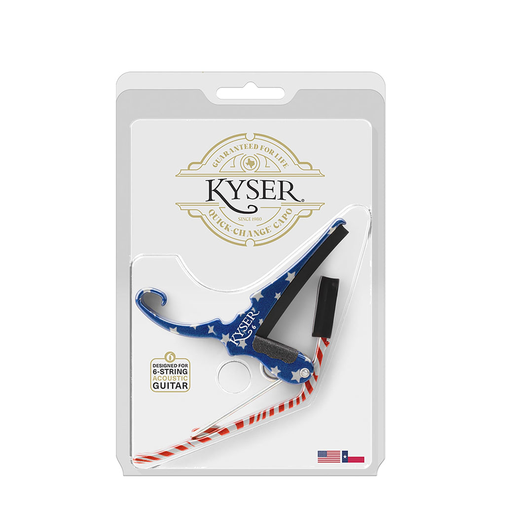 Kyser Quick-Change Guitar Capo for 6-string acoustic guitars, Black, KG6BA