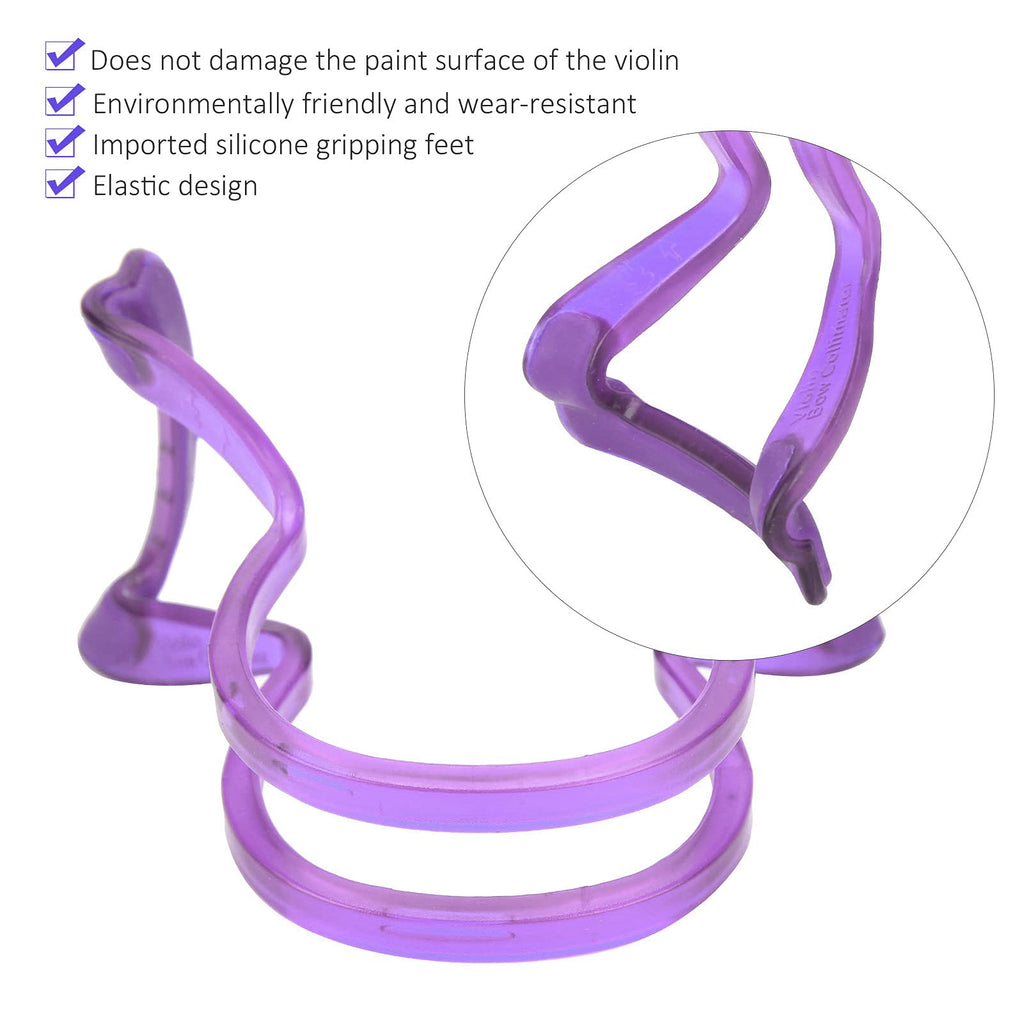 Violin Bow Straightener Tool for Beginner 1/4 1/8 1/10 Bow Straightness Corrector with Silicone Grips Teaching Aid(purple)