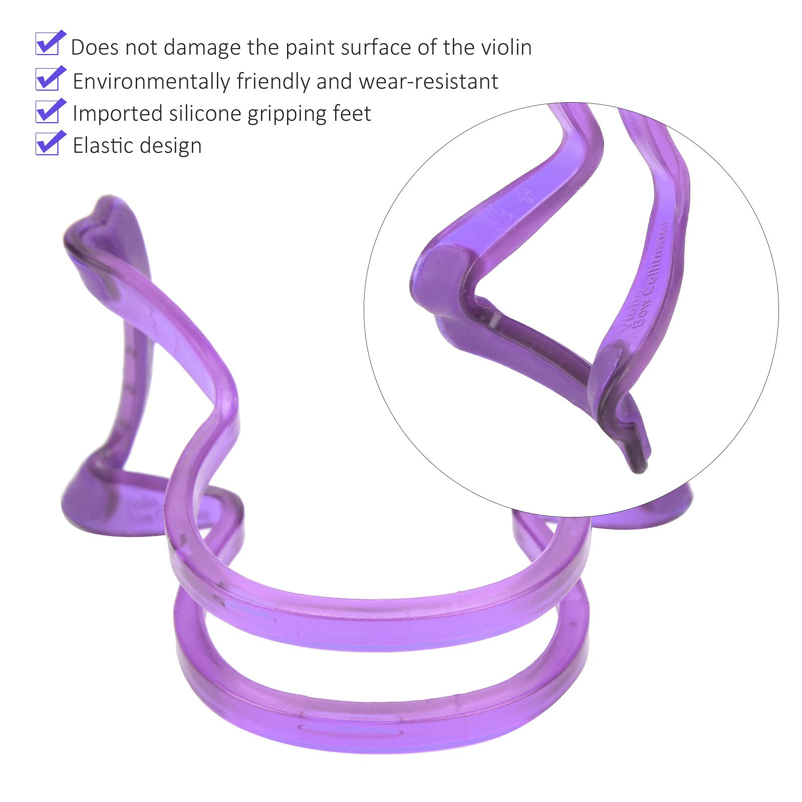 Violin Bow Straightener Tool for Beginner 1/4 1/8 1/10 Bow Straightness Corrector with Silicone Grips Teaching Aid(purple)