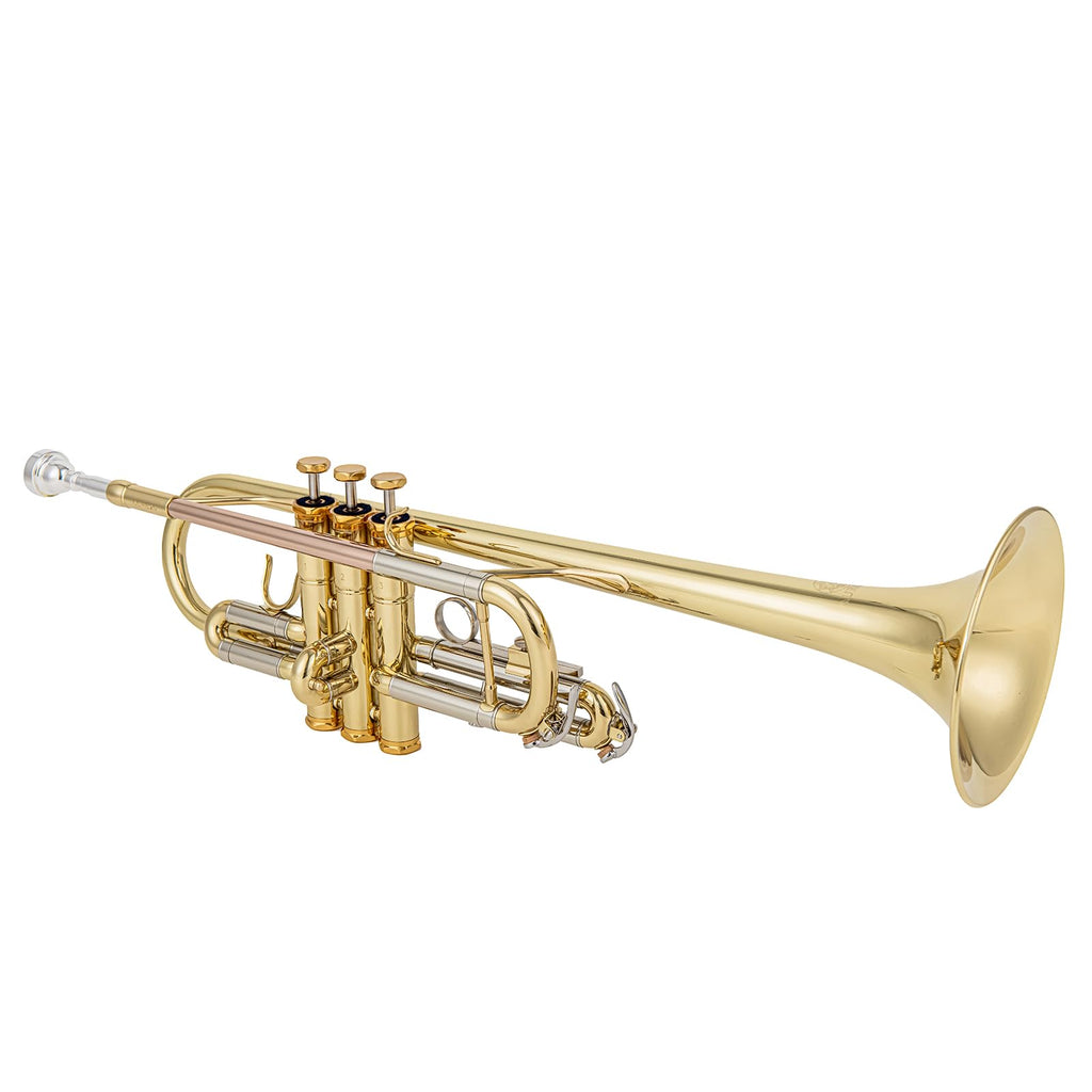 Bb trumpets red gold brass leadpipe mouthpipe advanced student professional trumpet Musical Instruments For Beginner Adults (710 gold brass)