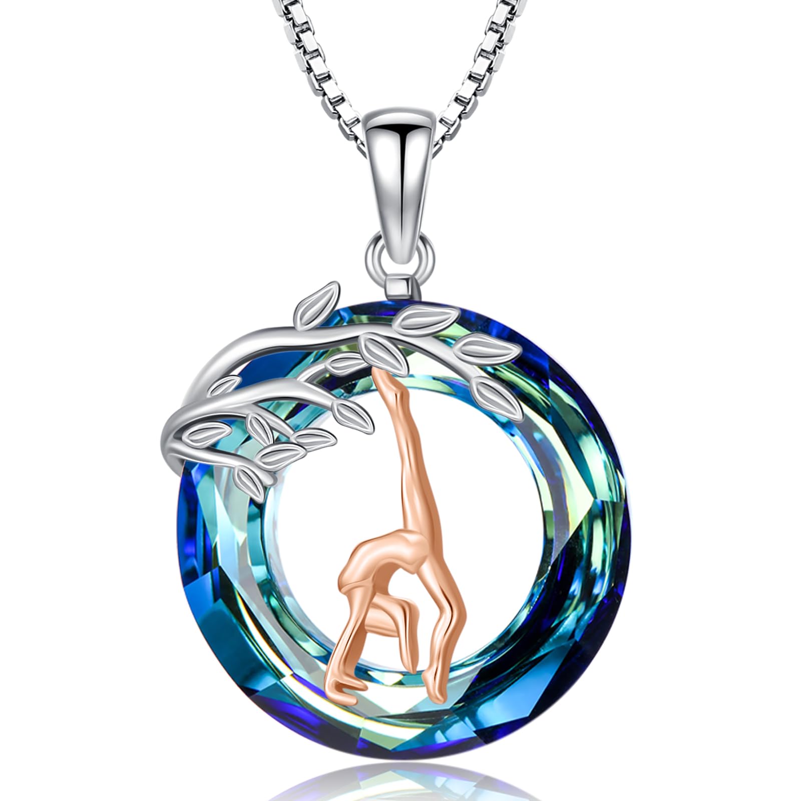 Sport/Music Necklace for Women 925 Sterling Silver Crystal Pendant Tree of Life Jewelry Gifts for Sport Players