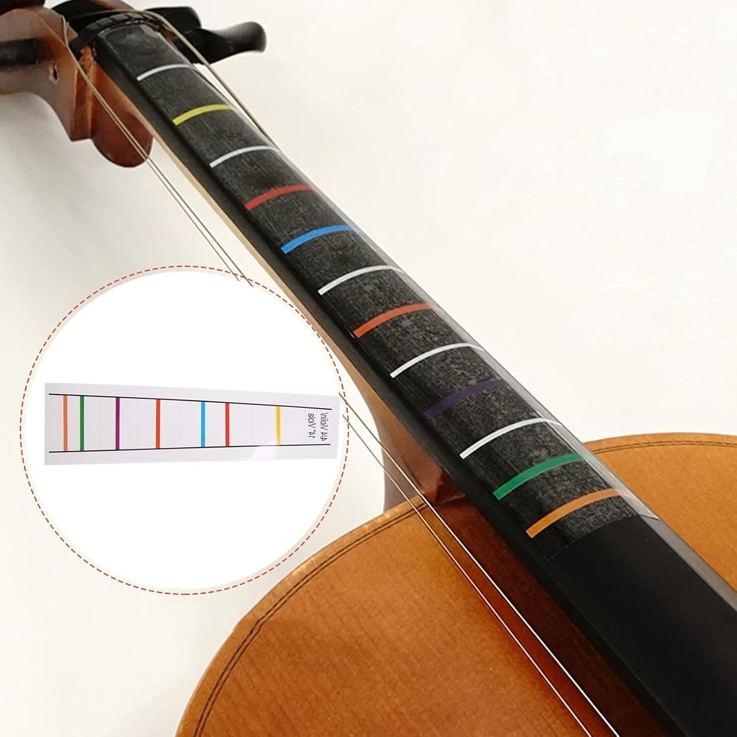 2Pcs 4/4 Violin Tape Violin Finger Guide Fretboard Sticker, Transparent | Fingerboard Marker Fiddle Learn Note Chart Tape for Violin Fingerboard
