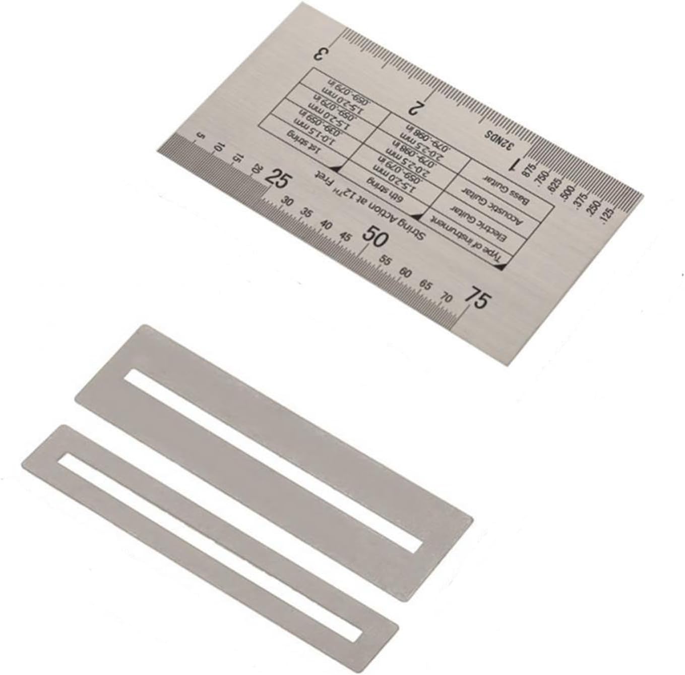 String Action Gauge Ruler, Guitar String Gauge Tool with Fret Protectors Set for Guitar Bass Instruments