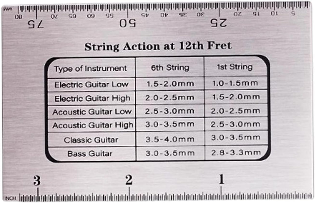 String Height Measurement Tool Guitar String Action Ruler Gauge Guitar Fret Leveling Ruler Fret Catcher Luthier Tool Set Up Repairing