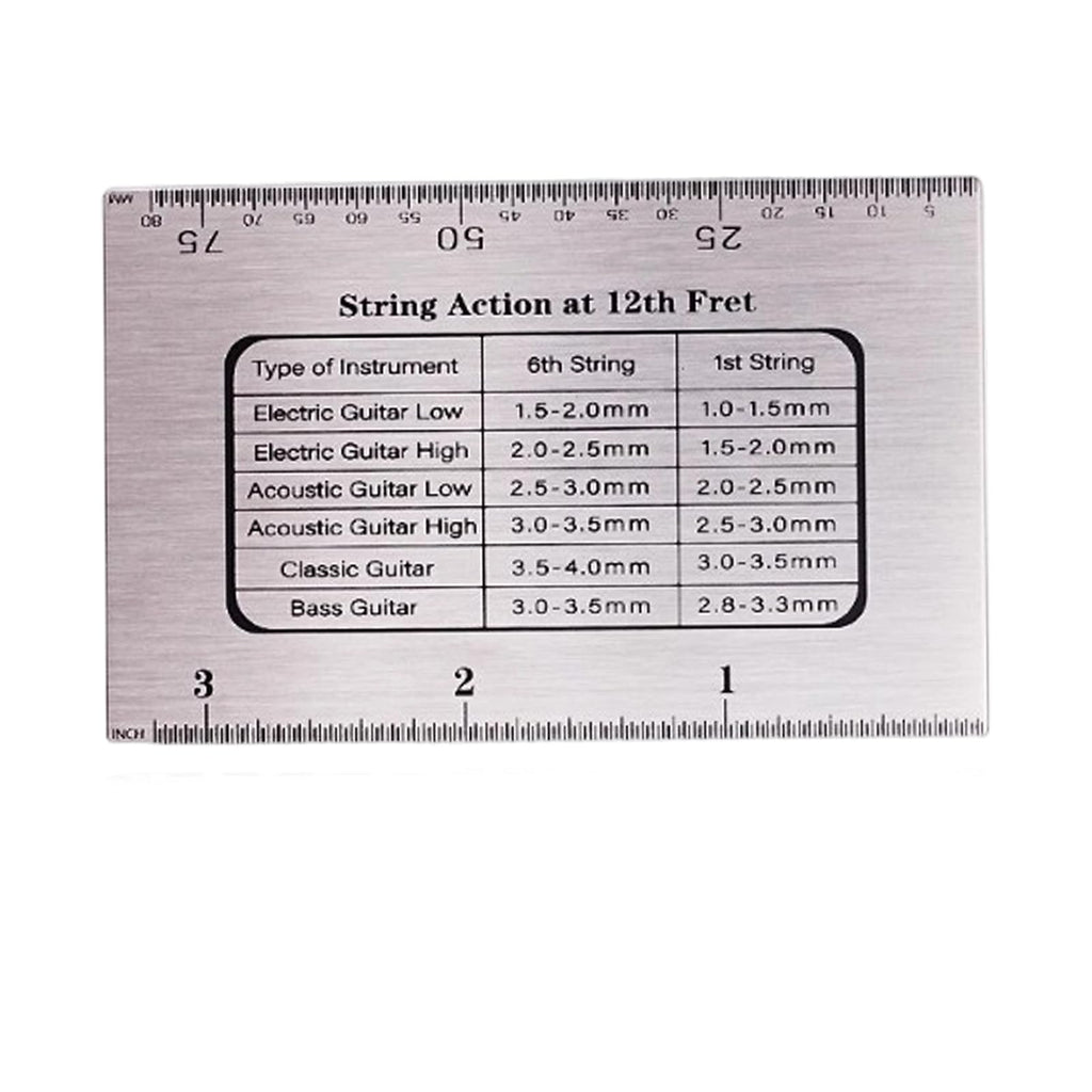 Guitar String Height Ruler String Action Gauge Ruler Guitar Repairing Tool for Guitars, Ukulele, Bass, Banjos, Mandolin Height for Guitars and Bass Setup