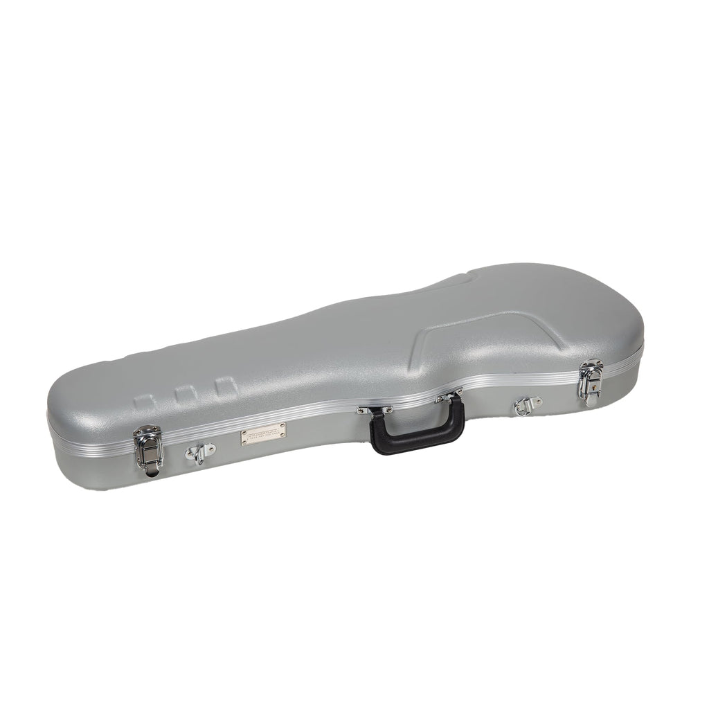 Crossrock Shaped Violin Case for 4/4 Full-Size Violin | Interior Accessory Compartment, 2 Bow Holders, Security Lock, Detachable Shoulder Straps - Black (CRA880VFBK)