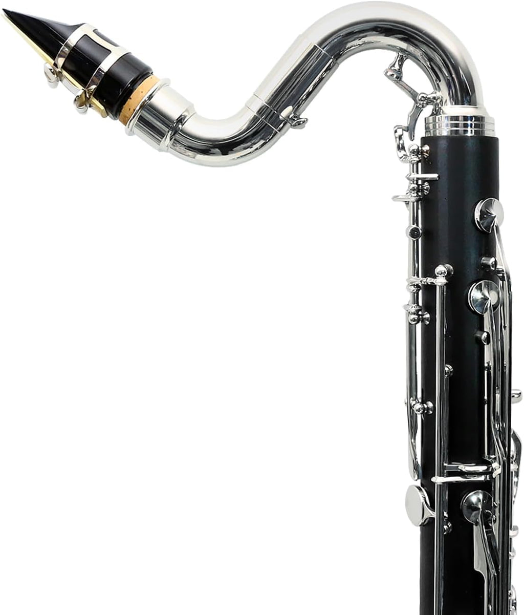 Vetimobato Advance Bass Clarinet Low C Bb Key Clarinet with Case Professional Level Easy blowing Nickel Plated keys (Low C Bb Key)