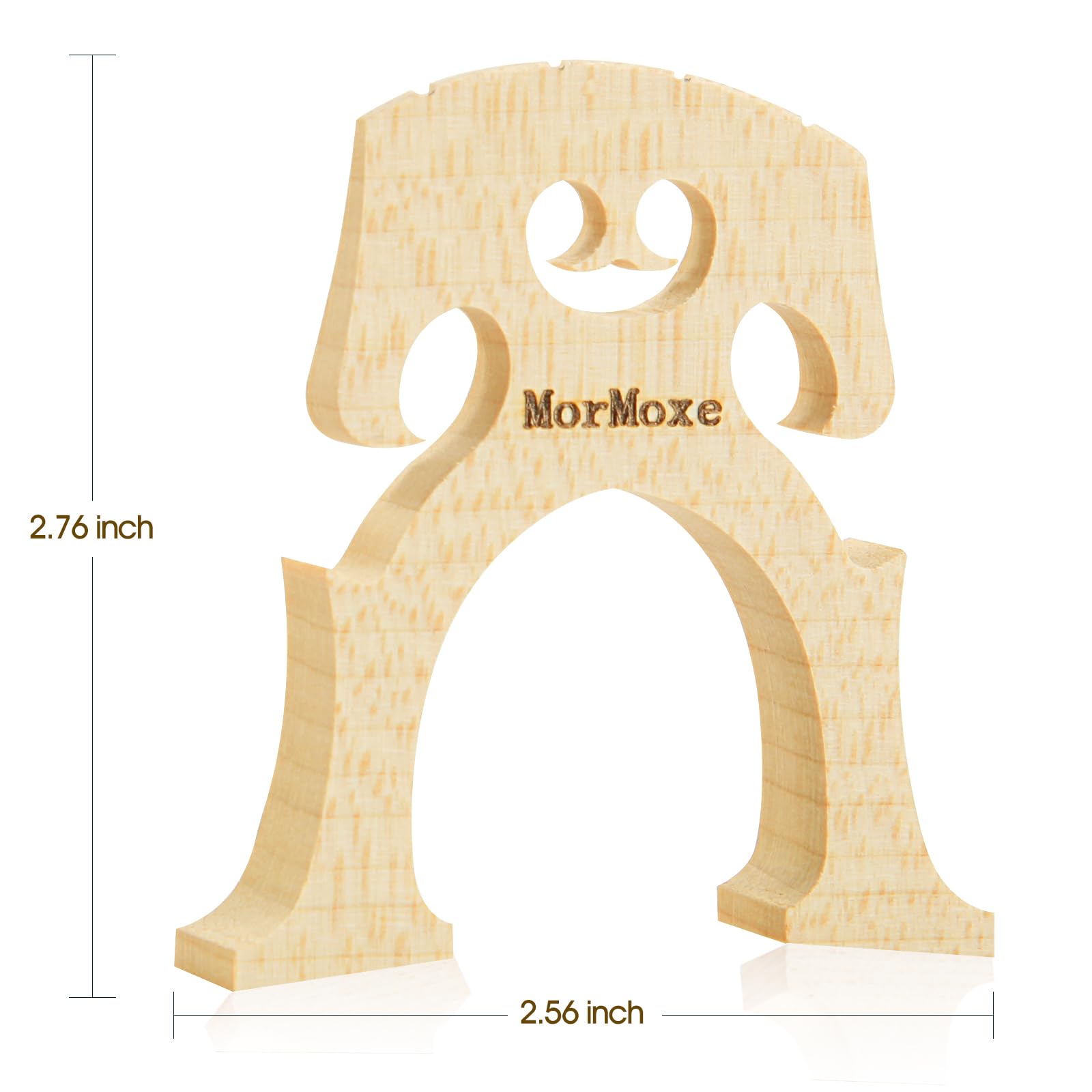 Cello Bridge 4/4 Size - Hand-Carved Maple, Direct Fit, Fully Adjusted - Expertly Handcrafted & Polished for Perfect Fit - Easy Installation - Replacement Accessory for Cello Parts