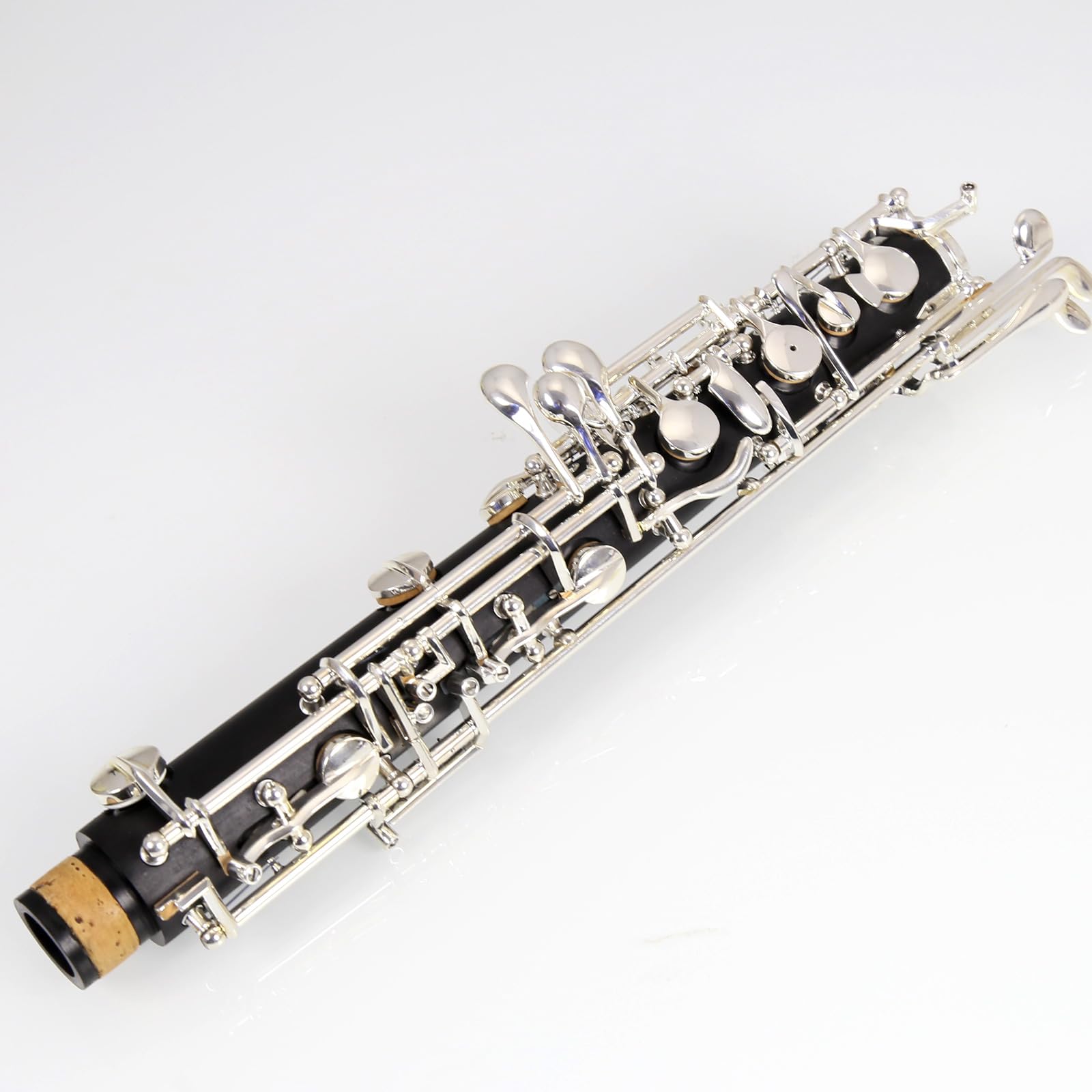 Oboe Professional Performance Level Redwood Body Silver Plated Semi Automatic C Tone with Reeds, Cleaning Cloth, Oboe Swab, Powder Paper, Absorbing Paper, Thumb Rest, Screwdriver, Gloves, Case