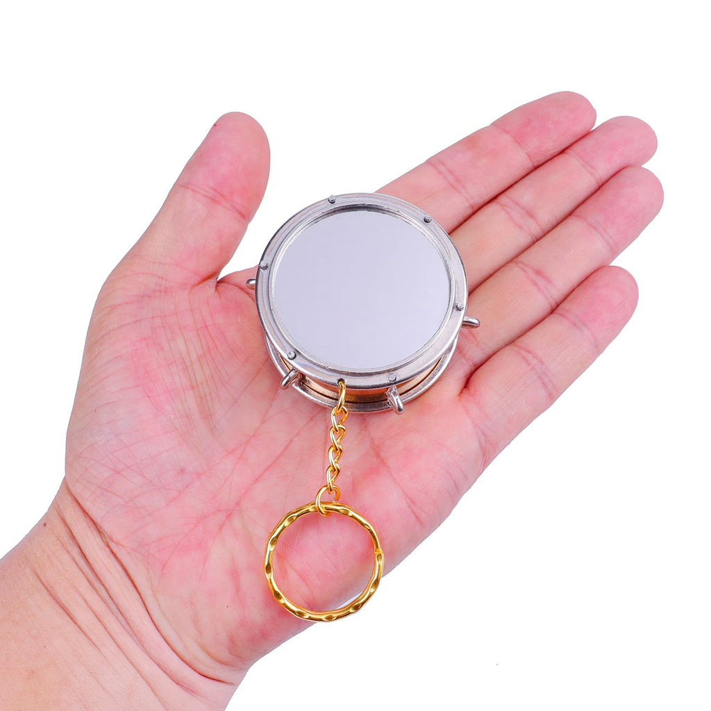Miniature Musical Instrument Keychain with Case Brass Mini Collectible Figurines Replica Key Ring Birthday Gifts