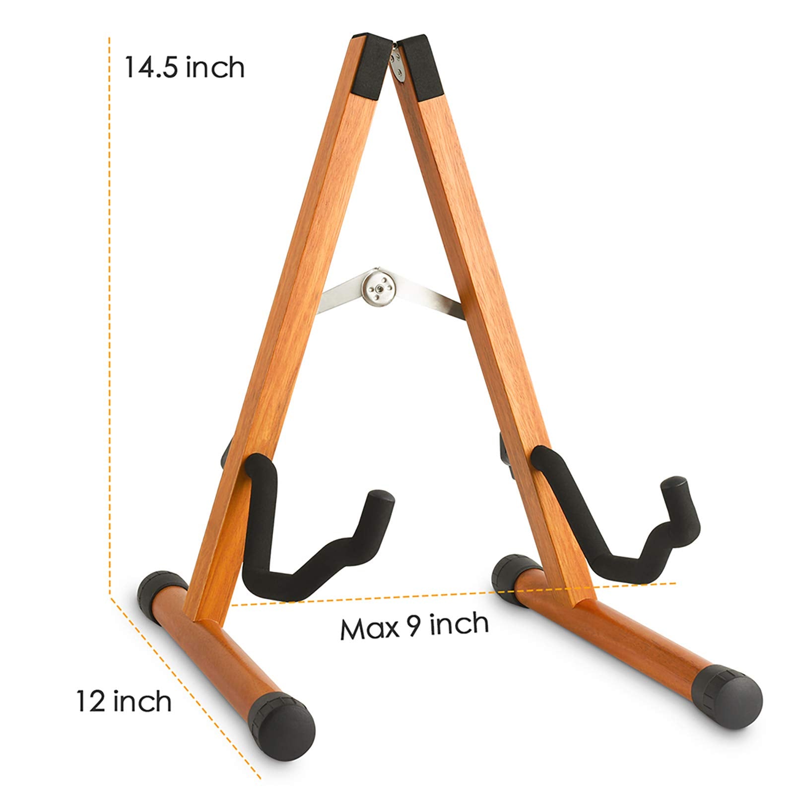 SNIGJAT Wood Guitar Stand, Acoustic Guitar Stand with Padded Foam, Classical Electric Guitar Stand, A-Frame Folding Bass Guitar Display Stand Compatible with Cello, Mandolin, Bass, Banjo, Ukulele
