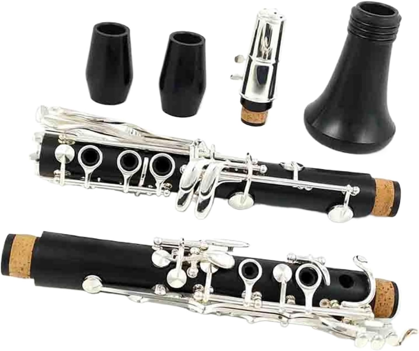 Clarinet Bb Wood Silver Plated 18 Keys Ebony Clarinet Instrument