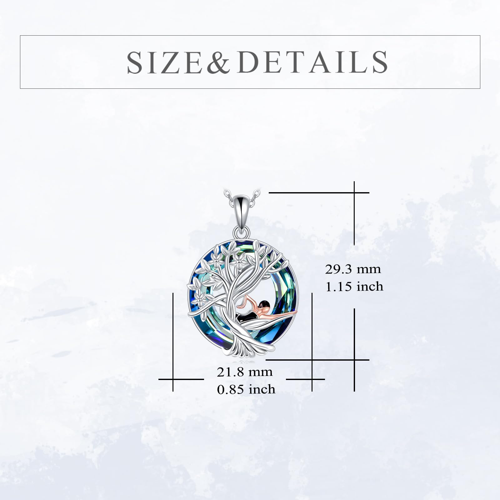 YFN Tree of Life Necklace Sterling Silver Crystal Jewelry Graduation Birthday Gifts for Women