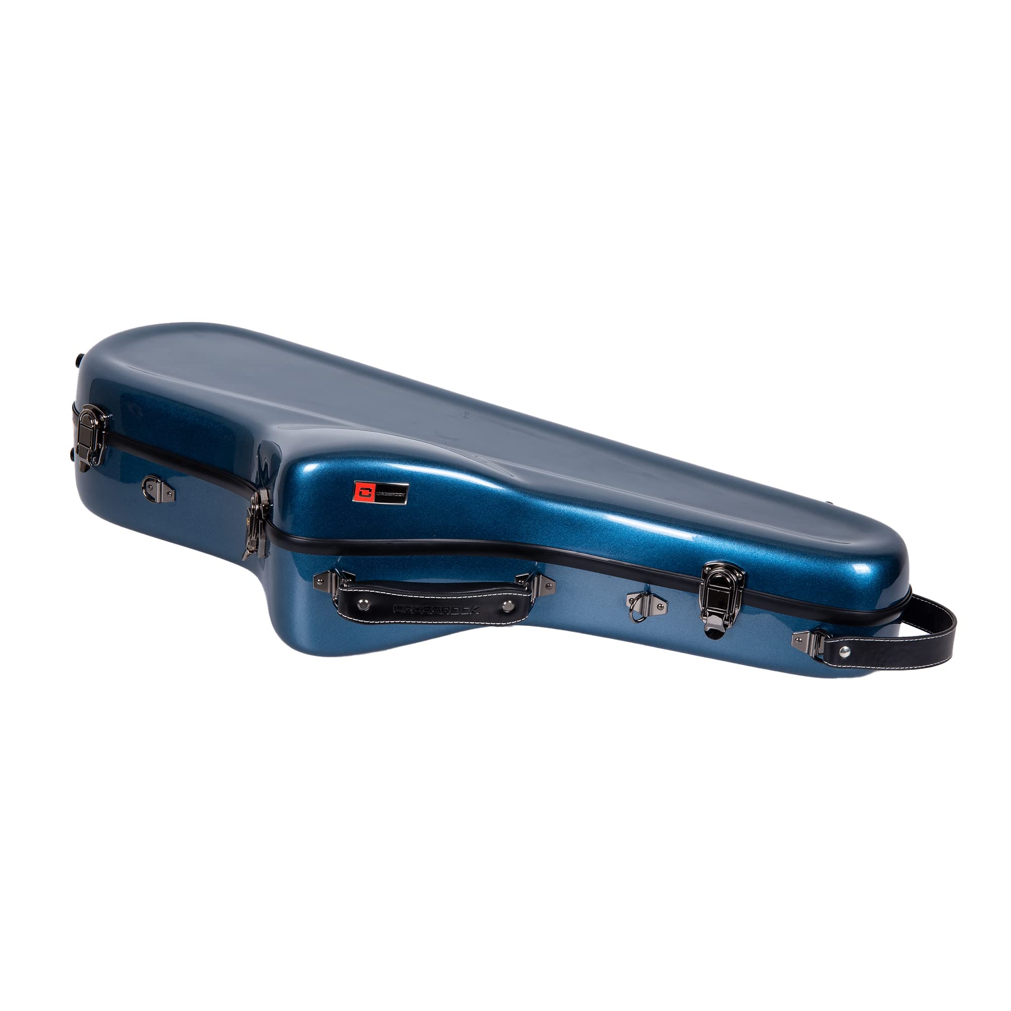 Crossrock Pro-Grade Straight Soprano Saxophone Case | Crimson Red Gloss, TSA Lock, Elite Protection, Detachable Backpack Straps, Accessory Pocket for Professional Musicians