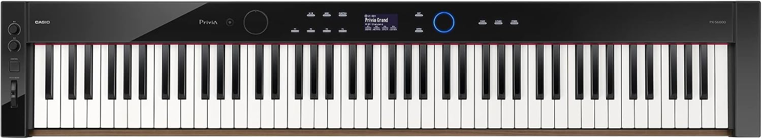 Casio Privia PX-S6000 Digital Piano - Black Bundle with CS-90P Stand, SP-34 Pedal, Bench, Headphones, Piano Book, Online Piano Lessons, Instructional DVD, and Austin Bazaar Polishing Cloth